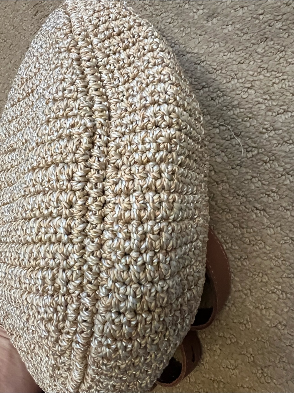 The Sak Beige Woven Crossbody with Brown Leather Strap - Picture 4 of 6